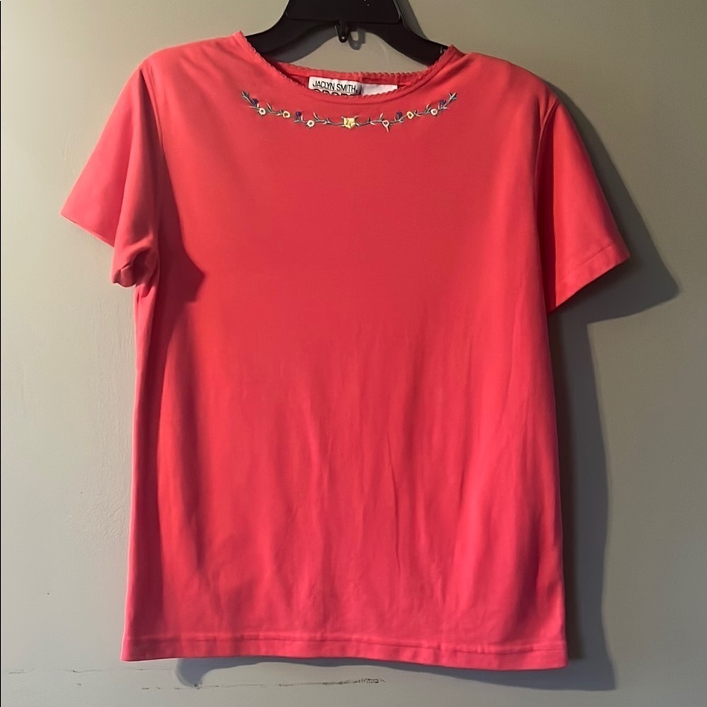 Vintage Short Sleeve Top with Embroidered Detail